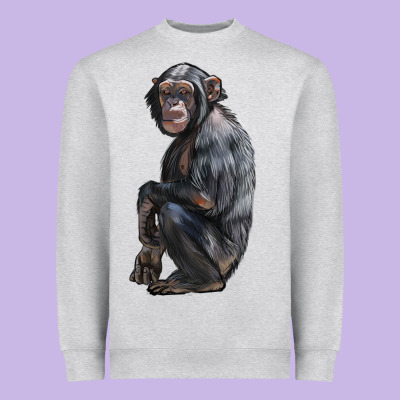 Chimpanzee Illustrations Heavyweight Sweatshirt Designed By Lillyallendesigns