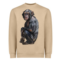 Mushroom Chimpanzee Illustrations Heavyweight Sweatshirt - LillyAllenDesigns