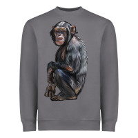 Storm Chimpanzee Illustrations Heavyweight Sweatshirt - LillyAllenDesigns