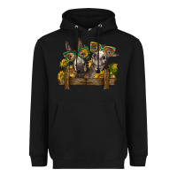 Black 2 donkeys with sunflowers Heavyweight Hoodie - BarkalooDesign