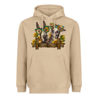 Mushroom 2 donkeys with sunflowers Heavyweight Hoodie - BarkalooDesign