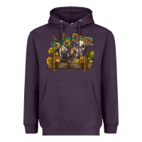 Plum 2 donkeys with sunflowers Heavyweight Hoodie - BarkalooDesign