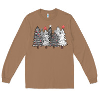 Toasted Coconut black and white christmas trees with lights Long Sleeve Tee - FaDigitalArtStudio