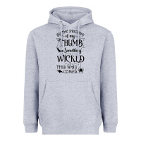 Heather Grey something wicked this way comes witchcraft halloween 2021 t shirt Heavyweight Hoodie - longCreatives
