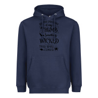 Navy something wicked this way comes witchcraft halloween 2021 t shirt Heavyweight Hoodie - longCreatives