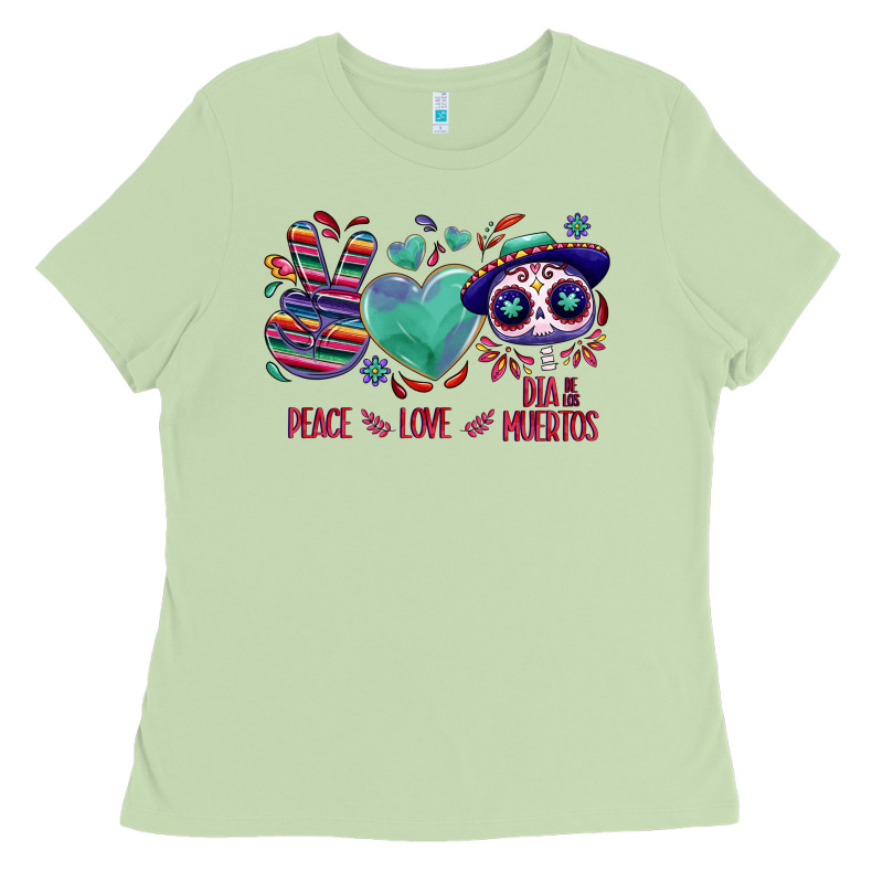 Peace Love Dia De Los Muertos Ladies Tee by NancyCooperArtShop | Teevron