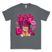 Charcoal Heather Army boots Valentine's Day Classic Tee - HowdyJamesFarm