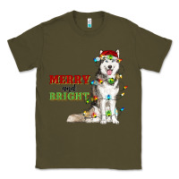 Army Green Merry And Bright Husky Classic Tee - RanaPortraitStore