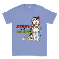 Colony Blue Merry And Bright Husky Classic Tee - RanaPortraitStore