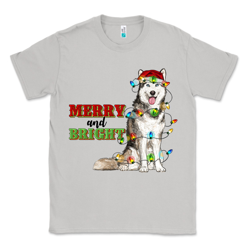 Merry And Bright Husky Classic Tee by RanaPortraitStore | Teevron