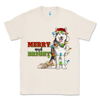 Natural Merry And Bright Husky Classic Tee - RanaPortraitStore