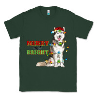 Sports Green Merry And Bright Husky Classic Tee - RanaPortraitStore