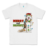 White Merry And Bright Husky Classic Tee - RanaPortraitStore