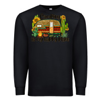 Black camping is my happy place caravan Premium Sweatshirt - BarkalooDesign