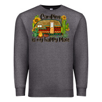 Charcoal Heather camping is my happy place caravan Premium Sweatshirt - BarkalooDesign