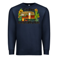 Navy camping is my happy place caravan Premium Sweatshirt - BarkalooDesign