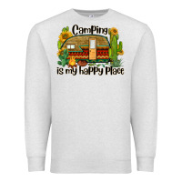 Oatmeal Heather camping is my happy place caravan Premium Sweatshirt - BarkalooDesign