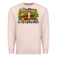 Pale Pink camping is my happy place caravan Premium Sweatshirt - BarkalooDesign