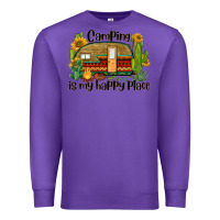 Purple camping is my happy place caravan Premium Sweatshirt - BarkalooDesign