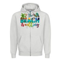 Dove Grey the beach is calling Zipper Hoodie - Artiststas