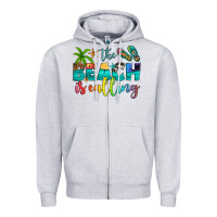 Heather Grey the beach is calling Zipper Hoodie - Artiststas