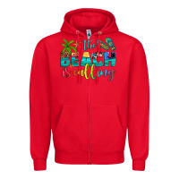 Red the beach is calling Zipper Hoodie - Artiststas
