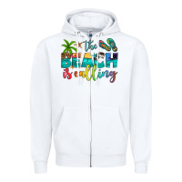 White the beach is calling Zipper Hoodie - Artiststas