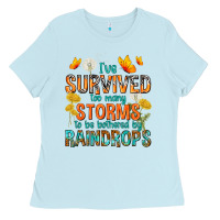 Baby Blue I've Survived Too Many Storms Ladies Tee - texasbilliewilder