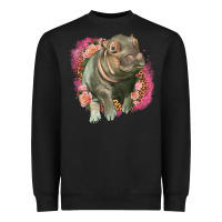 Black leopard baby hippo Heavyweight Sweatshirt - LillyAllenDesigns