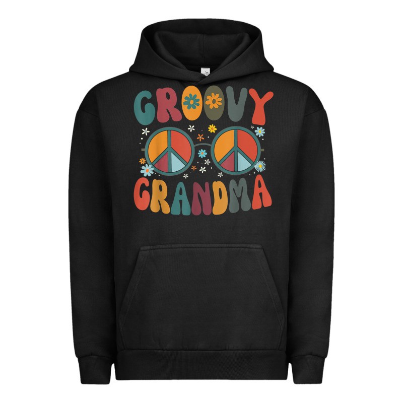Groovy Grandma Retro 70s Peace Sign Design Grandmother Urban Hoodie by longCreatives | Teevron