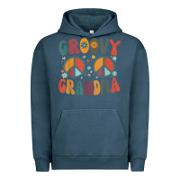 Pigment Midnight Navy groovy grandma retro 70s peace sign design grandmother Urban Hoodie - longCreatives