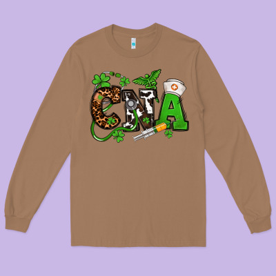 St. Patrick's Day Cna Long Sleeve Tee Designed By Oliviacreatesart