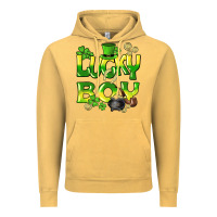 Vintage Mustard Lucky Boy St. Patrick's Day Vintage Hoodie - HowdyJamesFarm