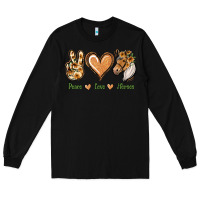 Black Peace Love Horses Long Sleeve Tee - Jasminsmagicworld