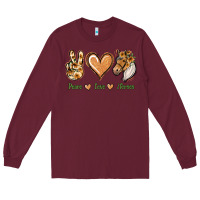 Burgundy Peace Love Horses Long Sleeve Tee - Jasminsmagicworld