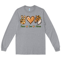 Heather Grey Peace Love Horses Long Sleeve Tee - Jasminsmagicworld