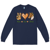 Navy Peace Love Horses Long Sleeve Tee - Jasminsmagicworld