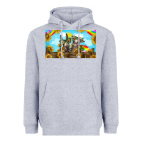 Heather Grey 2 donkeys sunflower Heavyweight Hoodie - BarkalooDesign