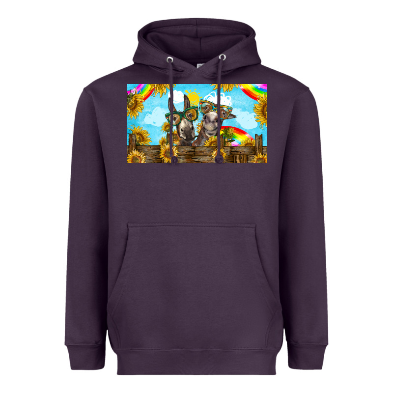 2 Donkeys Sunflower Heavyweight Hoodie by BarkalooDesign | Teevron