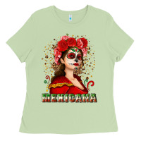 Matcha Sugar skull girl with Mexicana Ladies Tee - NancyCooperArtShop