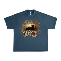 Midnight Navy Keep it wild western bull Urban Heavy Tee - HowdyJamesFarm