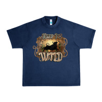 Navy Keep it wild western bull Urban Heavy Tee - HowdyJamesFarm