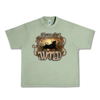 Oil Green Keep it wild western bull Urban Heavy Tee - HowdyJamesFarm