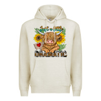 Oatmeal Heather just a little dramatic Premium Hoodie - CowhideDigitalArt