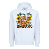 White just a little dramatic Premium Hoodie - CowhideDigitalArt