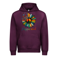 Mauve Wine daisy peace sign hippie soul tshirt flower lovers gifts Urban Hoodie - longCreatives