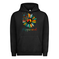 Pigment Black daisy peace sign hippie soul tshirt flower lovers gifts Urban Hoodie - longCreatives