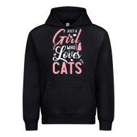 Black just a girl who loves cats cute cat lover gifts Urban Hoodie - longCreatives