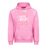 Fuchsia Pink just a girl who loves cats cute cat lover gifts Urban Hoodie - longCreatives