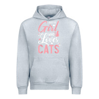 Heather Grey just a girl who loves cats cute cat lover gifts Urban Hoodie - longCreatives